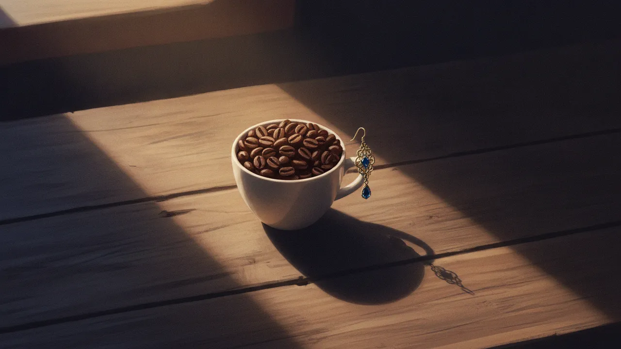 Ilustração do enigma O brinco no café